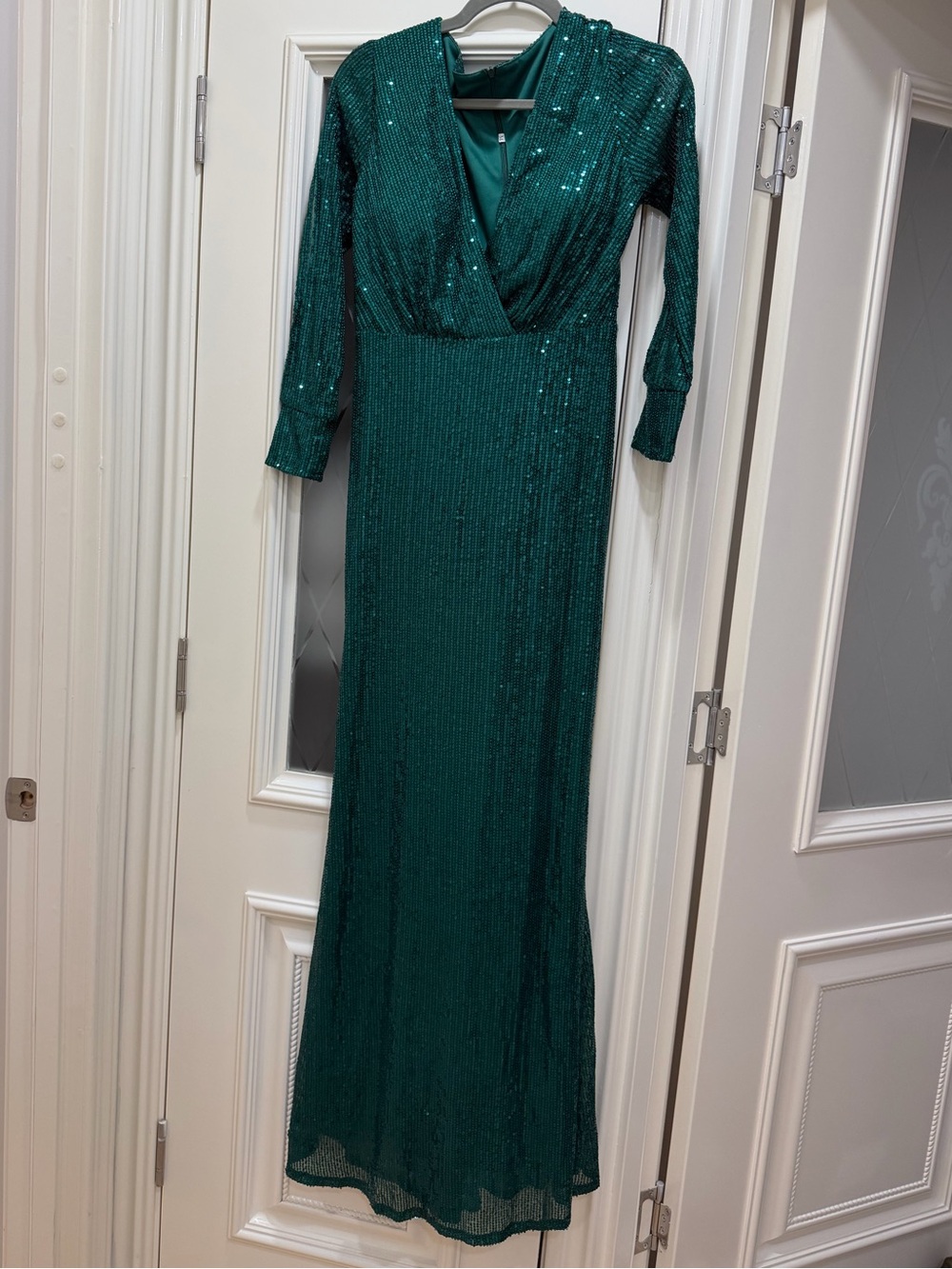 Emerald Green Sequin Maxi Dress